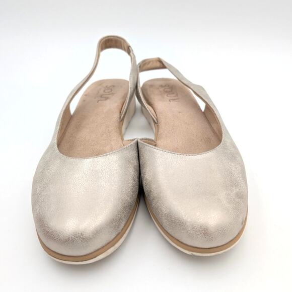 Soul Naturalizer Idea-Dorsay Slingback Flats Women's Light Gold Size US10M EU41 - Picture 2 of 11